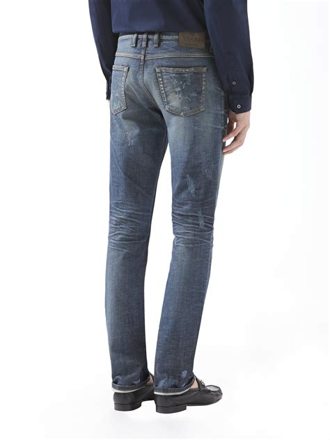 gucci mens striped jeans|Gucci men's skinny jeans.